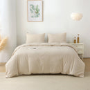 Queen Duvet Cover Set, 3 Pieces Solid Color Bedding Set with 1 Duvet Cover and 2 Pillow Shams, Comforter Not Included