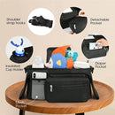 Universal Stroller Organizer Bag Detachable with Insulated Cup Holders, Diaper Storage, Secure Straps, Pockets for Phone, Keys