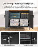 Sideboard, kitchen cupboard, double door cabinet, adjustable floor, steel rack, industrial style multi-functional