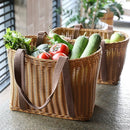 Woven Picnic Basket Multipurpose Wicker Basket Totes Storage Basket with Handle Rustic Life Shopping Organizer