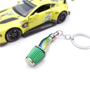 Car Parts Keychain NEO Chrome Metal Keyring Wheel Hub Nitrogen Gas Bottle Shock Absorber Key Chain Whistle Turbine Auto Interior