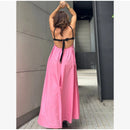 The Meridian Line | Colour-Block Halter Maxi Dress