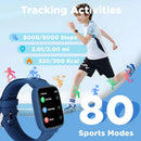 BIGGERFIVE Smartwatch für Kinder, keine App, kein Telefon erforderlich, 1,8 Zoll Fitnesstracker-Uhr mit Schrittzähler, Herzfrequenz, Schlafmonitor, IP68 Wa