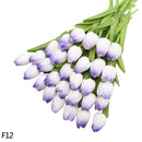 12pcs Artificial Tulip Latex Real Touch For DIY Bouquets Wedding Party Mother's Day Easter Spring Home Dining Decoration