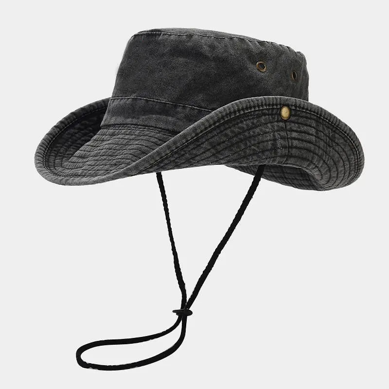 Cotton Solid Bucket Hat Fisherman Hat Outdoor Travel Sun Cap for Men and Women 191
