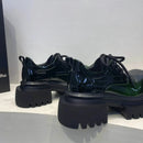 The Crimson Contour | Italian-Inspired Patent Leather Loafers with Architectural Sole