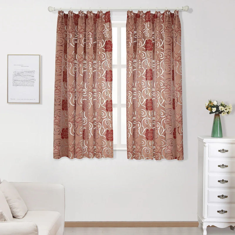 LEEJOOM Floral Flower European Style Jacquard Tulle Curtains for Living Room Bedroom Balcony Door Curtain Panel