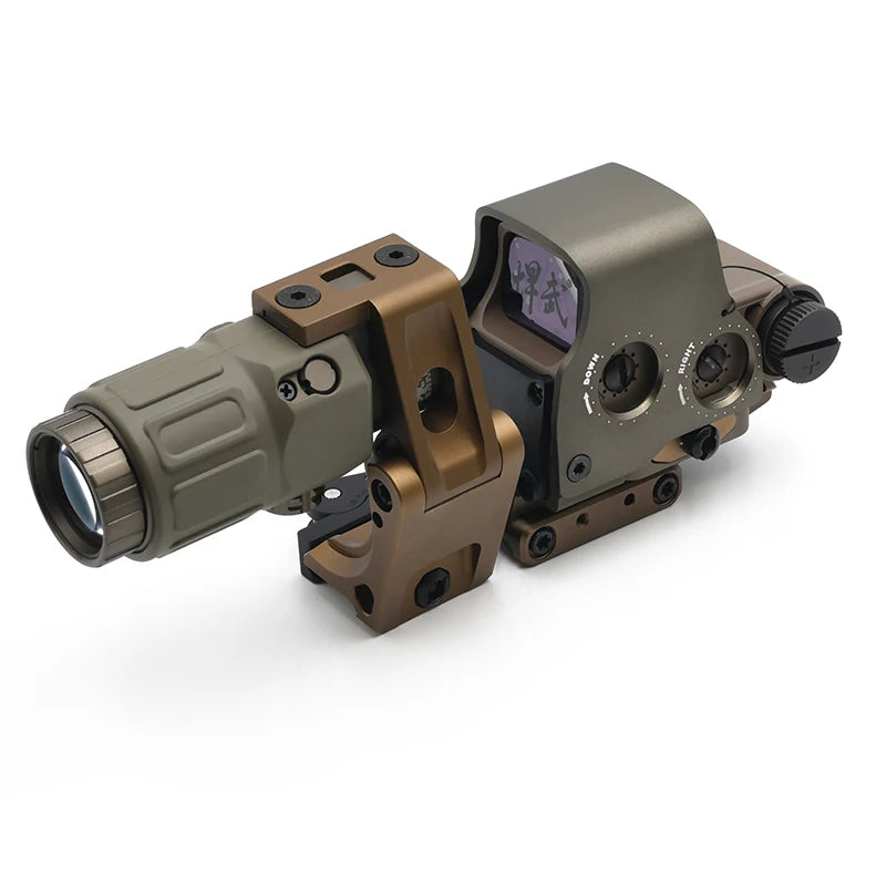 Holy Warrior S1 Holographic Red Dot Sight with NBG33 3X Magnifier with Fas Optic Riser and FTC Mount Combo with Full Markings