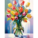 Momoart New Arrivals Paint Kit For Adults Tulip Flower DIY Painting By Numbers Vase Kit Canvas Handmade Gift