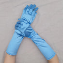 38CM Satin High Elasticity Solid Women Halloween Cosplay Stage Performance Etiquette Gloves Sun Protection Sunscreen Fashion