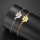 Cute Trendy Dog Cat Paw Custom Name Bracelet Women Stainless Steel Jewelry Multiple Names Personalized Pet Valentine's Day Gifts