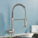 Brushed Nickel/Black Kitchen Faucet Single Handle High Arc Pull down Spray Sink Faucet with Lever Handle in Stainless Steelk