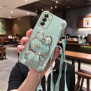 Handy-Kaninchen-Halterung für Umhängeband mit Galvanisierung für Samsung Galaxy A14 A21S A20S A22 A23 A24 A25 A31 A42 A32 A33 A34 Hülle