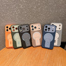 For iPhone 17 Pro Max 16 Luxury Magsafe Magnetic Holder Stand Matte Phone Case For iPhone 15 14 Plus 13 Lens Protective Cover
