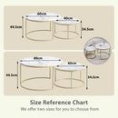 2Pcs Coffee Table Round 2 in 1 End Side Table Desk Nordic Marble Glass Home Sofa Tables Living Room Luxury Side Tables 60CM/80CM