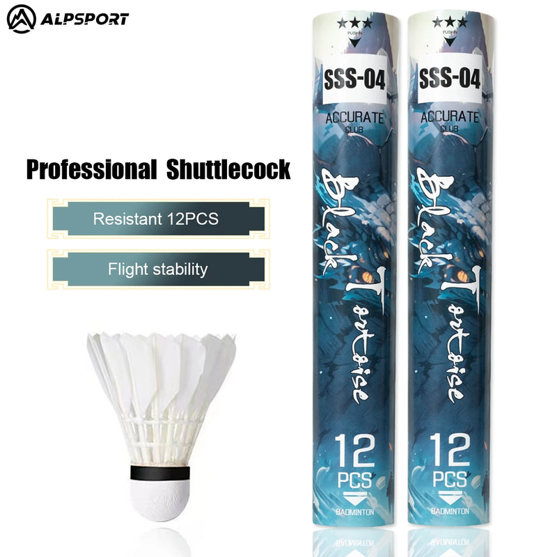 ALP SSS-04 12PCS/1 tube White duck feather Badminton Designed for sports training. Recreational training