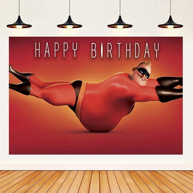Cartoon The Incredibles Theme Boy Birthday Party Latex Balloons Cake Topper Banner Background Baby Shower Supplies For Kids Gift