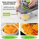 22 in 1 Vegetable Chopper with Stainless Steel Blade Adjustable Slicer And Cutter with Drain Rack Storage Container Kitchen Tool