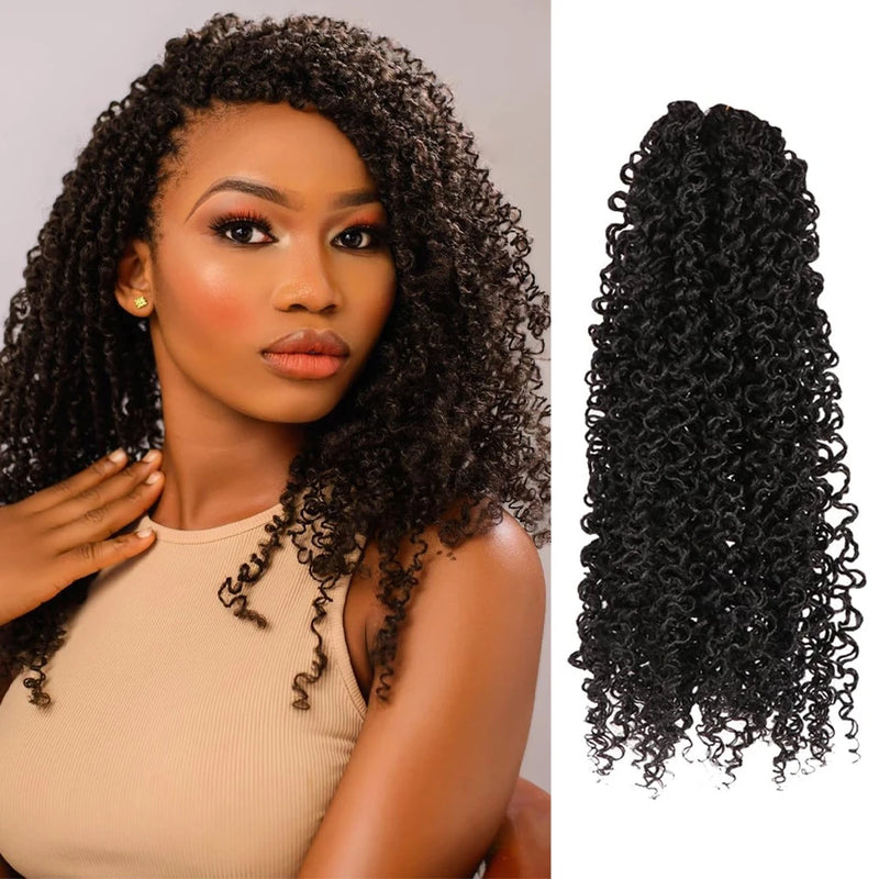 10 Inch Synthetic Pre Looped Yanky Twists Passion Spring Crochet Braiding Hair Short Pre-twisted Mini Curly Twist Crochet