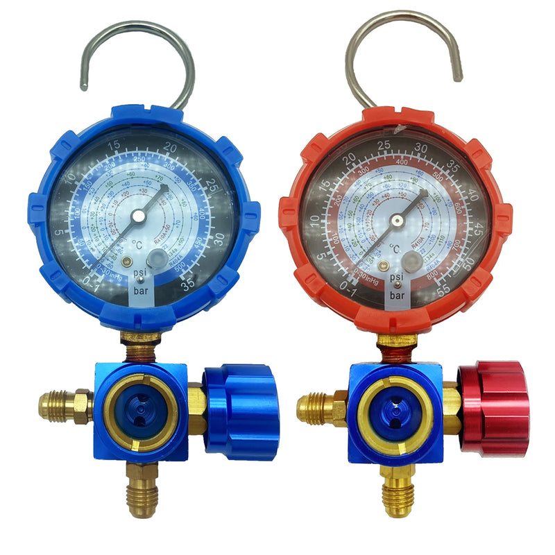 Air Conditioner Refrigerant Low and High Pressure Gauge for R410A R134A R22 R404A A/C Diagnostic Refrigerant Charging Tool