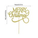1Pc Red/Gold Merry Christmas Cake Topper, Winter Wonderland Theme Birthday Wedding Party Cake Decoration Supplies