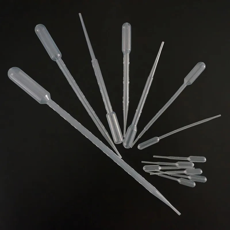 Disposable Pasteur Pipette Dropper Graduated 0.2ml/0.5ml/1ml/2ml/3ml/5ml/10ml Eye Transfer Laboratory Supplies  Makeup Tools