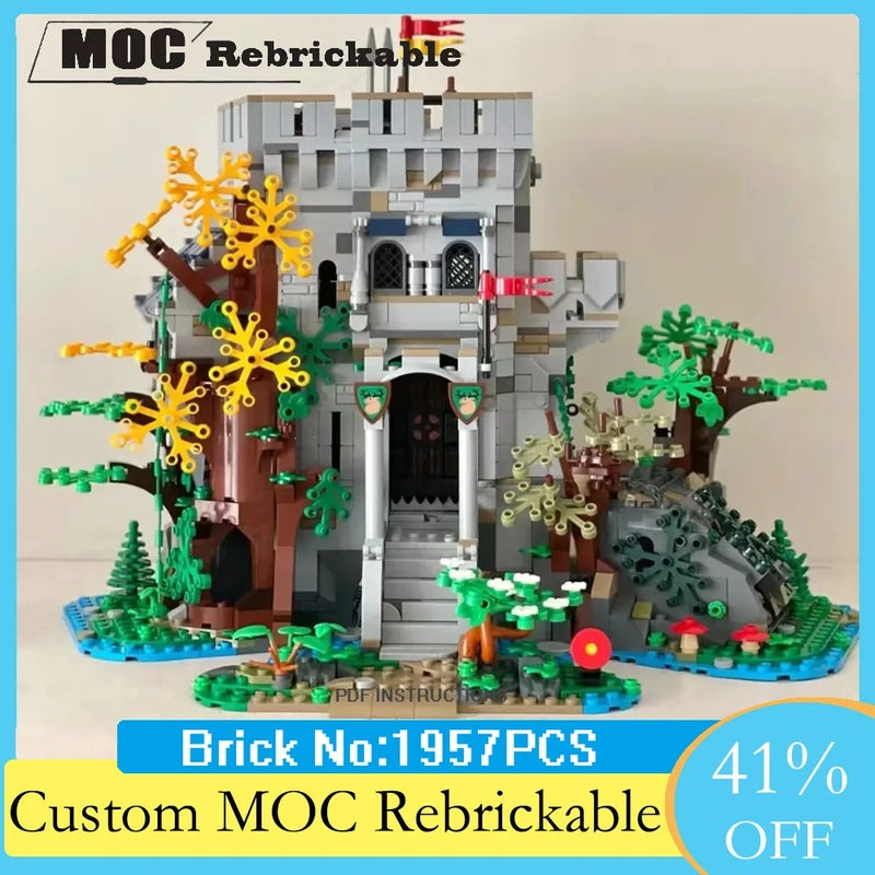 NEW Customized 1957PCS MOC European Medieval Castle DIY creative ideas Children's Toys Birthday Gift Christmas Building Blocks