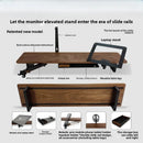 H20 North American Black Walnut Laptop Stand Modular Sliding Monitor Riser Ergonomic Desk Organizer for Computer & Notebook Base