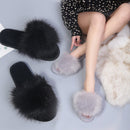 Winter Neue Haus Damen Pelzige Hausschuhe Warme Kunstfell Flache Schlafzimmer Damen Schuhe Slip-on Indoor Slides Damen Fellhausschuhe