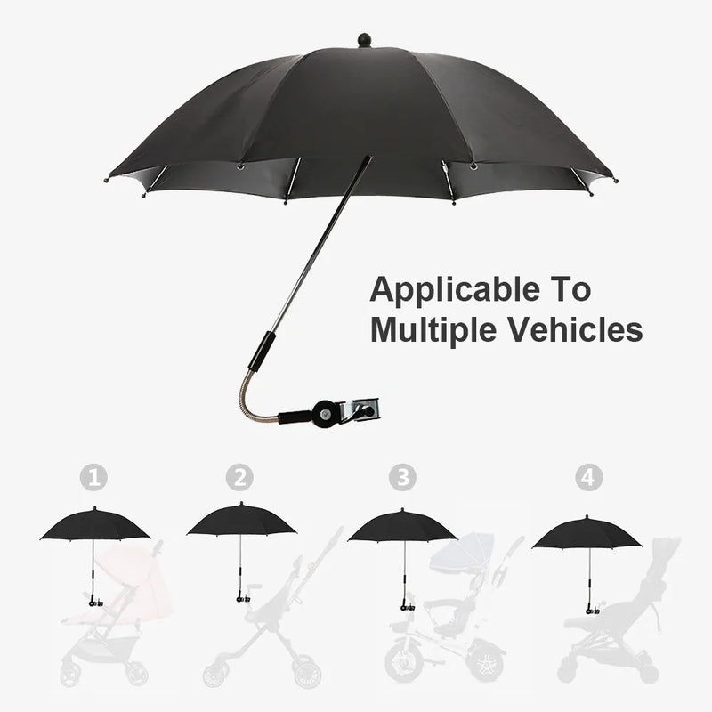 Flexible Adjustable Baby Stroller Umbrella Holder Accessories Mount Multiused Wheelchair Parasol Shelf Bike Connector