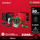 YEVOLT Laser Level Green Beam 4-Plane 16-Line Self-leveling 360 3D Ground-Hugging Horizontal & Vertical Tile Measuring Tools