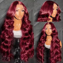 99j Burgunderrot Body Wave Echthaar 13x6 Lace Front Perücken Hohe Dichte 30 Zoll 13x4 HD Lace Frontal Perücken für Frauen Wahl Brasilianisch