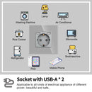 Bingoelec EU Power Socket with USB for Home Dual Usb Plug Double French Electrical Outlet 16A Crystal Glass Panel Wall Socket