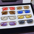 Unisex Half Frame Square Premium Sunglasses Trendy and Personalized UV Resistant Travel Beach Walk The Show Shades Glasses