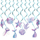 Mermaid Party Disposable Tableware Little Mermaid Tail Paper Plates Napkin Tablecloth Girls Birthday Party Under Sea Theme Decor