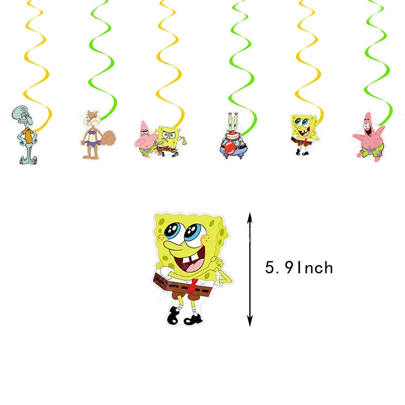 Cartoon Yellow Sponge-Bob Theme Party Supplies Disposable Tableware Plate Cup Tablecloths Balloons For Kids Birthday Baby Shower