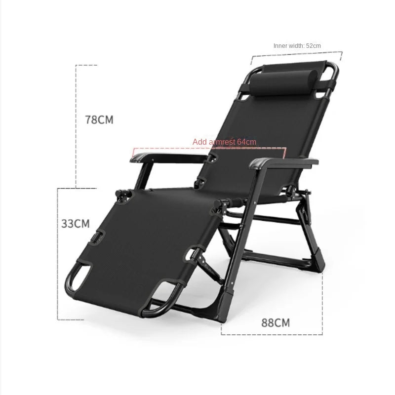 X&D Lunch And Nap Dual Use Reclining Folding Lounge Chair Backrest Leisure Outdoor Fold Chair Portable Beach Chair Marching Beds