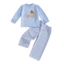 Adorable Infant Baby Halloween Costume Ghost Print Romper Jumpsuit with Hat 2 Piece Set for Boys and Girls