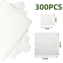50-300PCS Paper Napkins Disposable Party Napkin Beverage Napkins Scalloped Cocktail Napkins for Wedding Dinner Birthday 5x5Inch