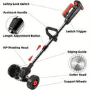 Wheels - equipped Rechargeable Cordless Lawn Mower for Yard Work