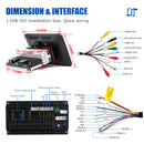 ESSGOO 10" Android 14 4+64G Wireless Carplay Car Stereo Rotatable Touchscreen 1 DIN GPS Nav Bluetooth FM RDS WIFI USB EQ SWC MIC