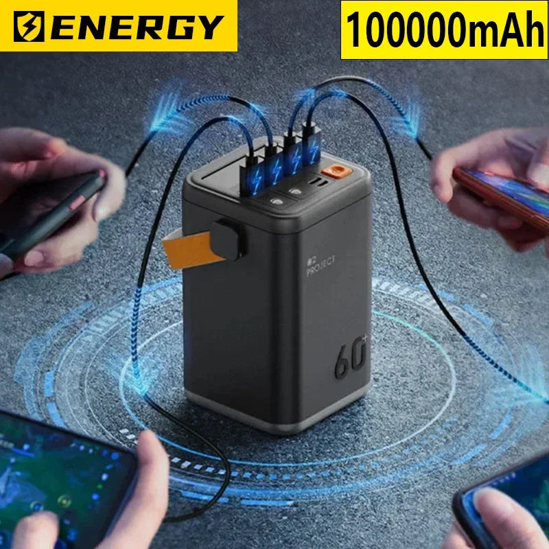 Outdoors Portable Emergency Super Power Supply Station 65W Fast Charging Spare Battery Powerbank For IPhone Xiaomi IPad Laptop