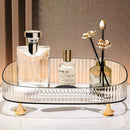 Large Capacity Bathroom Vanity Tray Perfume Organizer for Dresser Clear Desktop Storage Box for Lotion Bottle Cosmetics Skincare