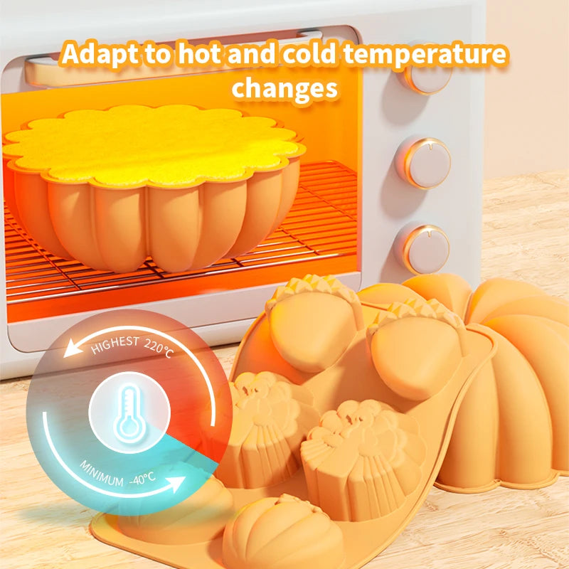 Pumpkin Leaf Silicone Molds Thanksgiving Fall Theme Ice Cream Molds for Making Soap Muffins Chocolates Squirrels Cake Decoration