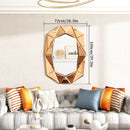 40 Inch Asymmetrical Decorative Wall Mirror Glass Inlayed Accent Vanetian Mirror for Living Room Bedroom