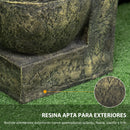 Outsunny Garden Fountain 5W 4 Tier Cascading Water Fountain with Water Pump and Adjustable Water Outlet for Decoration