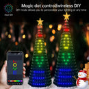 Smart Christmas Tree Toppers Lights App DIY Picture LED RGB String Light Bluetooth Control LED Star String Waterfall Xmas
