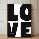 Chic Blue Red Love Canvas Prints Minimalist Valentine's Day Wall Art Poster for Modern Living Room and Home Decor Christmas Gift