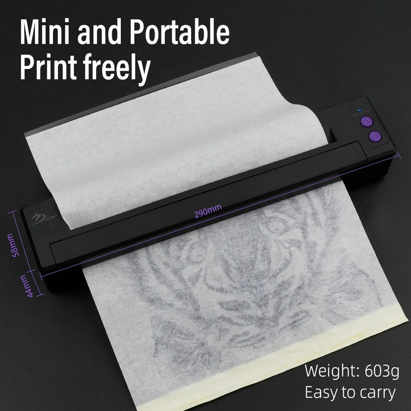 Top P19 Thermal Tattoo Printing Machine Tattoo Stencil Printer Tattoo Thermal Copier Machine A4 Paper Tattoo Printer Portable