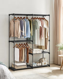 SONGMICS Schrank, Kleiderschränke, Freistehender Kleiderschrank, Kleiderständer, Garderobe, Stoffregale
